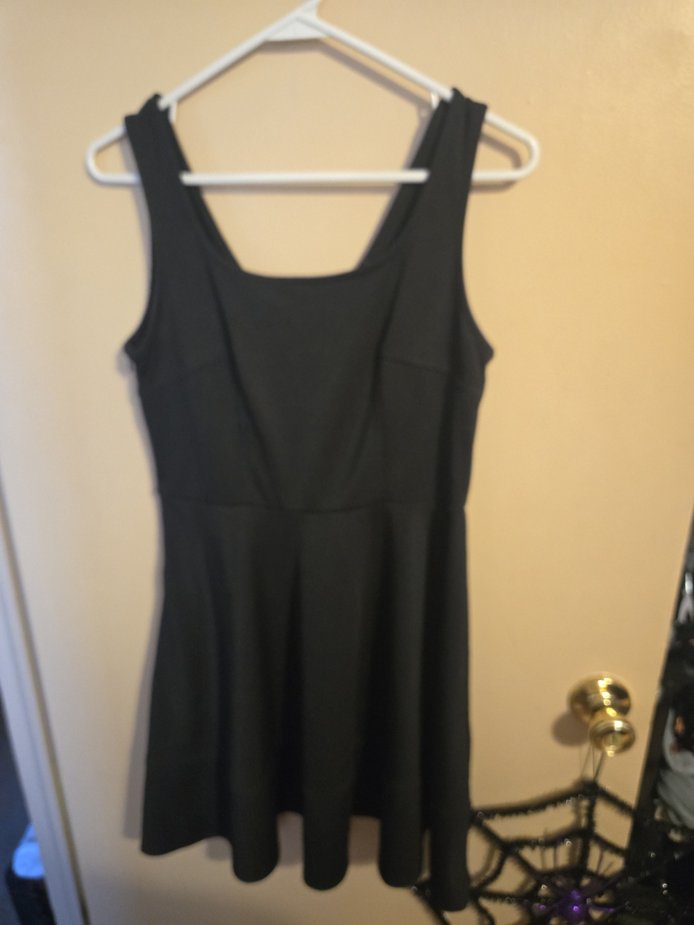 Fancyinn Black Scoop Neck Fit & Flare Dress